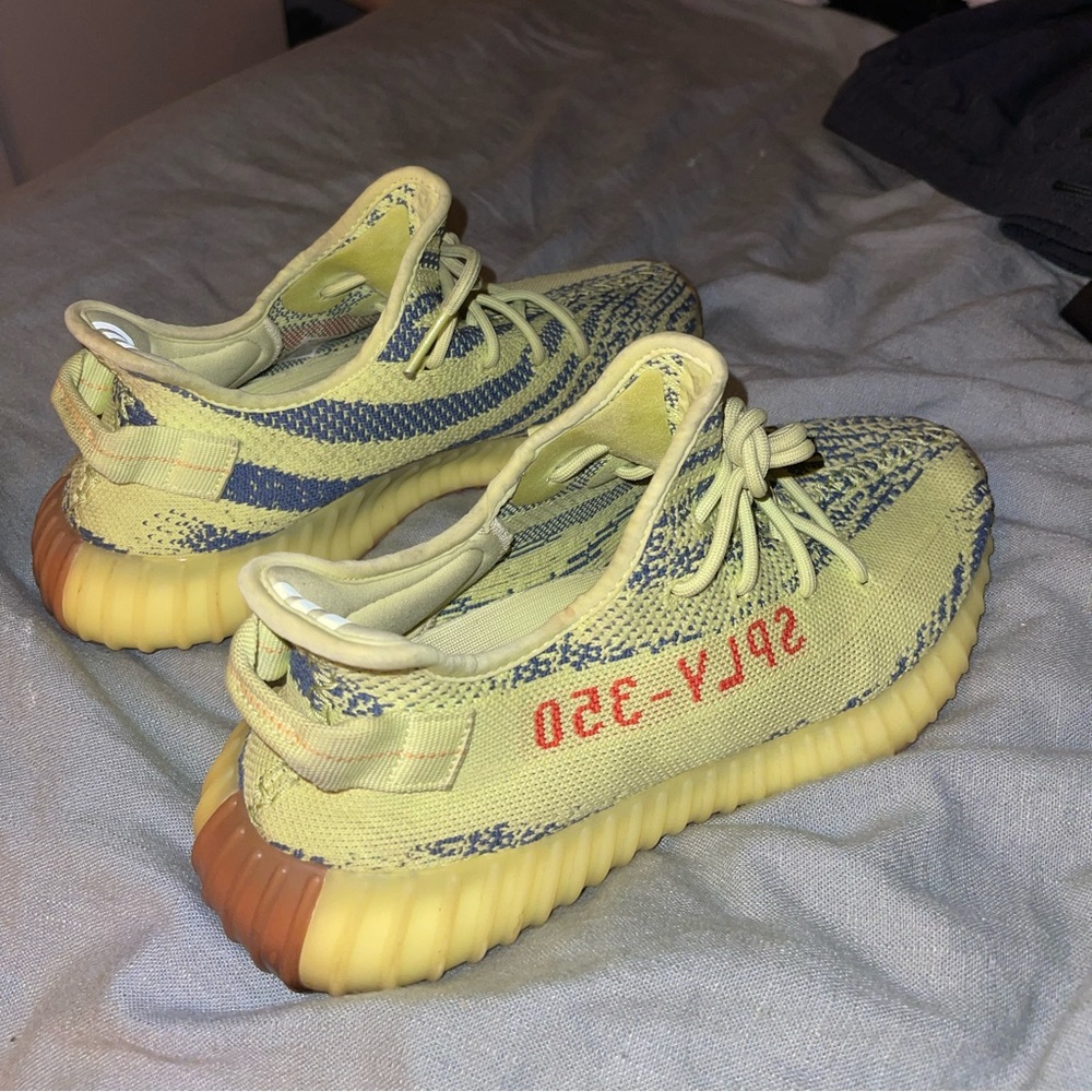 Frozen yellow Yeezys boost
